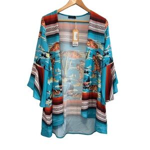 Multicolor Southwestern Print Women's Kimono